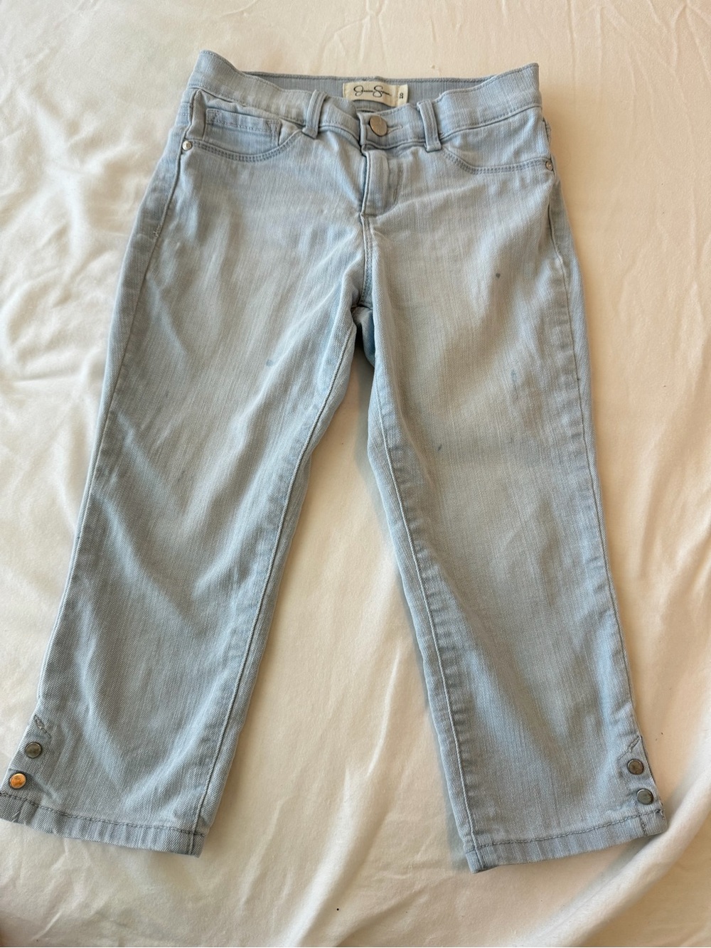Jessica Simpson Light Blue Girls’ Jeans with Hem Buttons Size 10